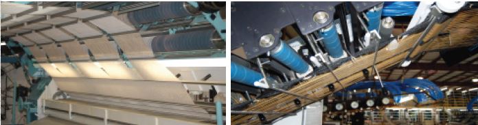 Tufting machine with multiple yarn feeds